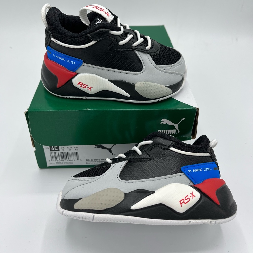 Puma RS-X
Size 4c Toddler 
Brand New/ never worn 
Black/multicolor 
Original Box